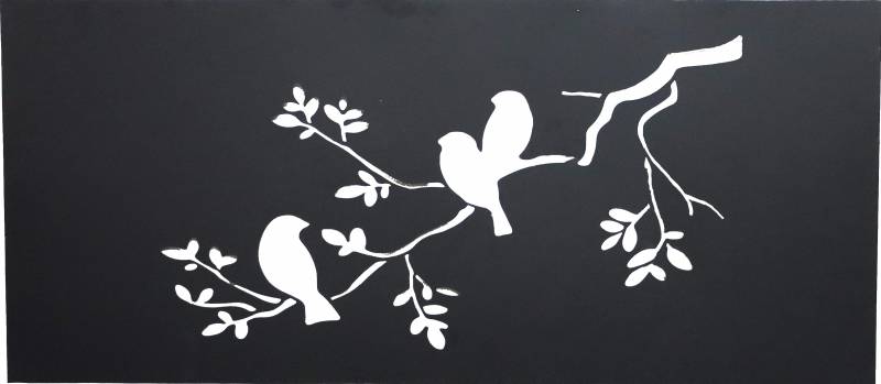 V637-E522753-202508252025-00 Set 2 Bird On Branch Metal Wall Art 90x40cm - Image 1
