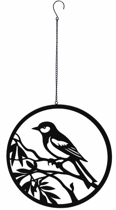 V637-E522917-202508252120-00 Hanging Birdie Metal Wall Art 40x77cm - Image 1