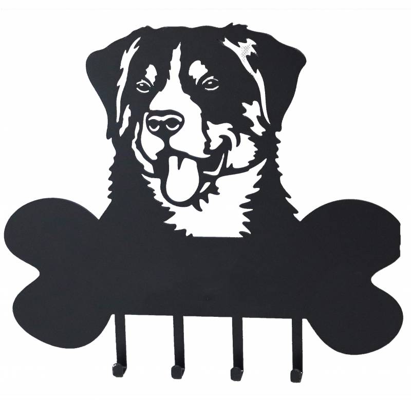 V637-E522942-202508252130-00 Happy Dog Metal Wall Art W 4 Hooks 30x27cm - Image 1