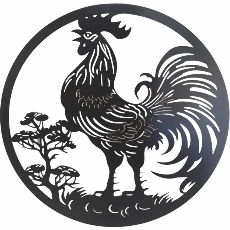 V637-E522983-202508252145-00 Redlin Rooster Wall Art 40cm - Image 1