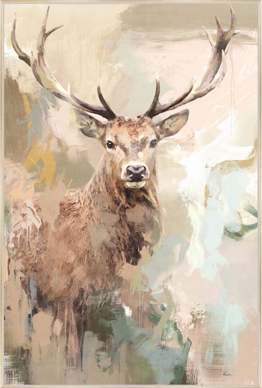 V637-E592427-202508252220-00 Hulio Deer Framed Canvas 80x120cm - Image 1
