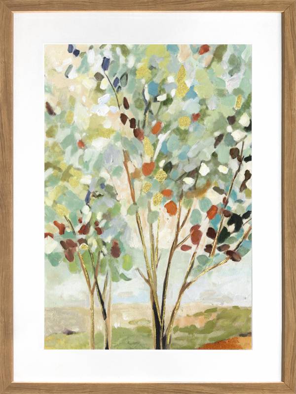 V637-E646074-202508252340-00 Summer Tree Artwork Framed W Glass Front 60x80cm - Image 1