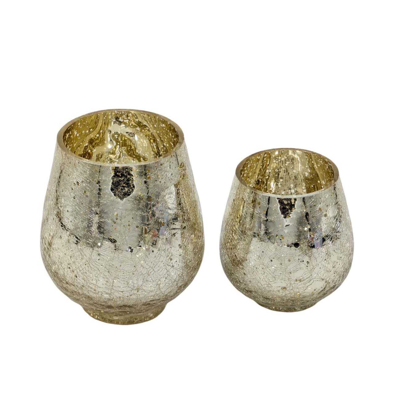 V637-GCH37983-202508252030-00 bulk 6 Gold Crackle Glass Hurricane Candle Holder Large 20cm - Image 1