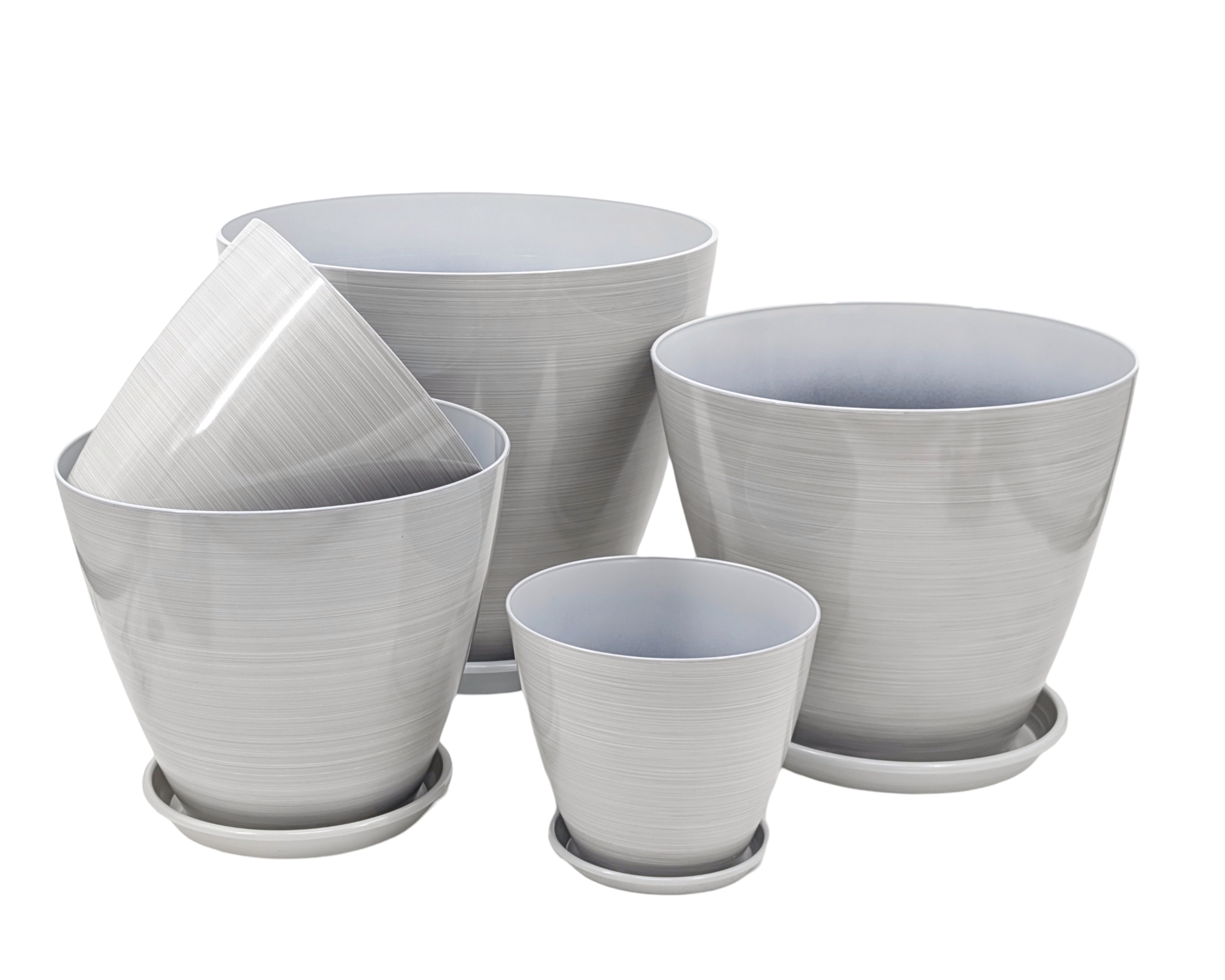 V637-GRT36989-202508252055-00 bulk 24 Brush Glazed Planter w Drainage Tray 20cm - Image 1