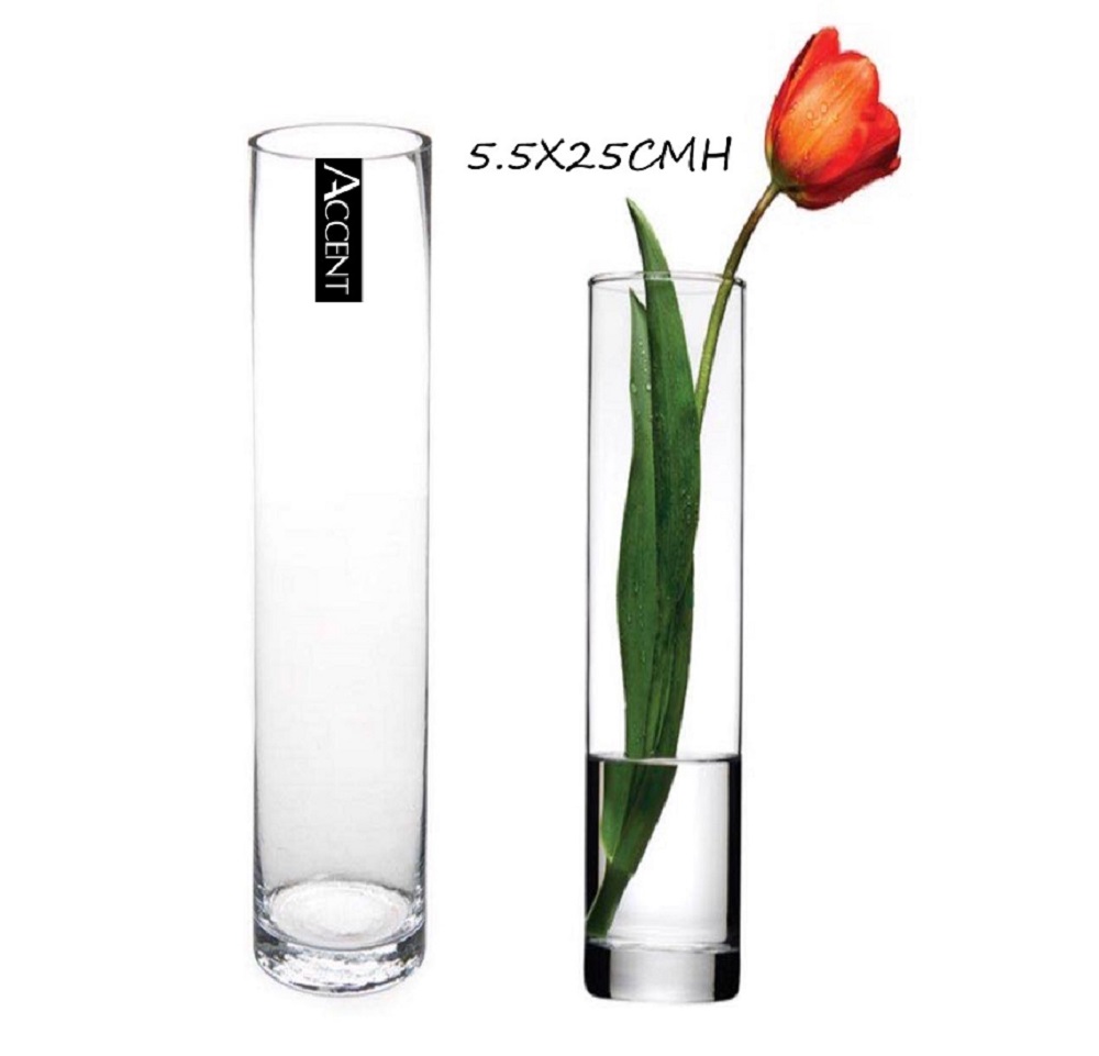 V637-GVA30296-202508252120-00 bulk 12 Glass Cylinder Vase Flower 25cm - Image 1