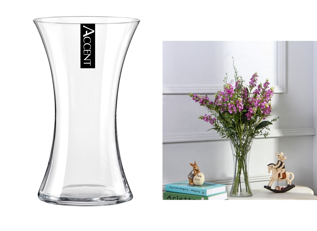 V637-GVA30309-202508252125-00 bulk 12 Glass Waisted Vase Flower 15cm - Image 1