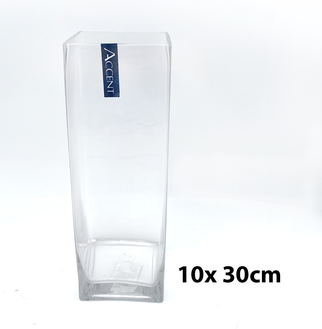 V637-GVA30337-202508252135-00 bulk 12 Glass Square Vase 30cm - Image 1