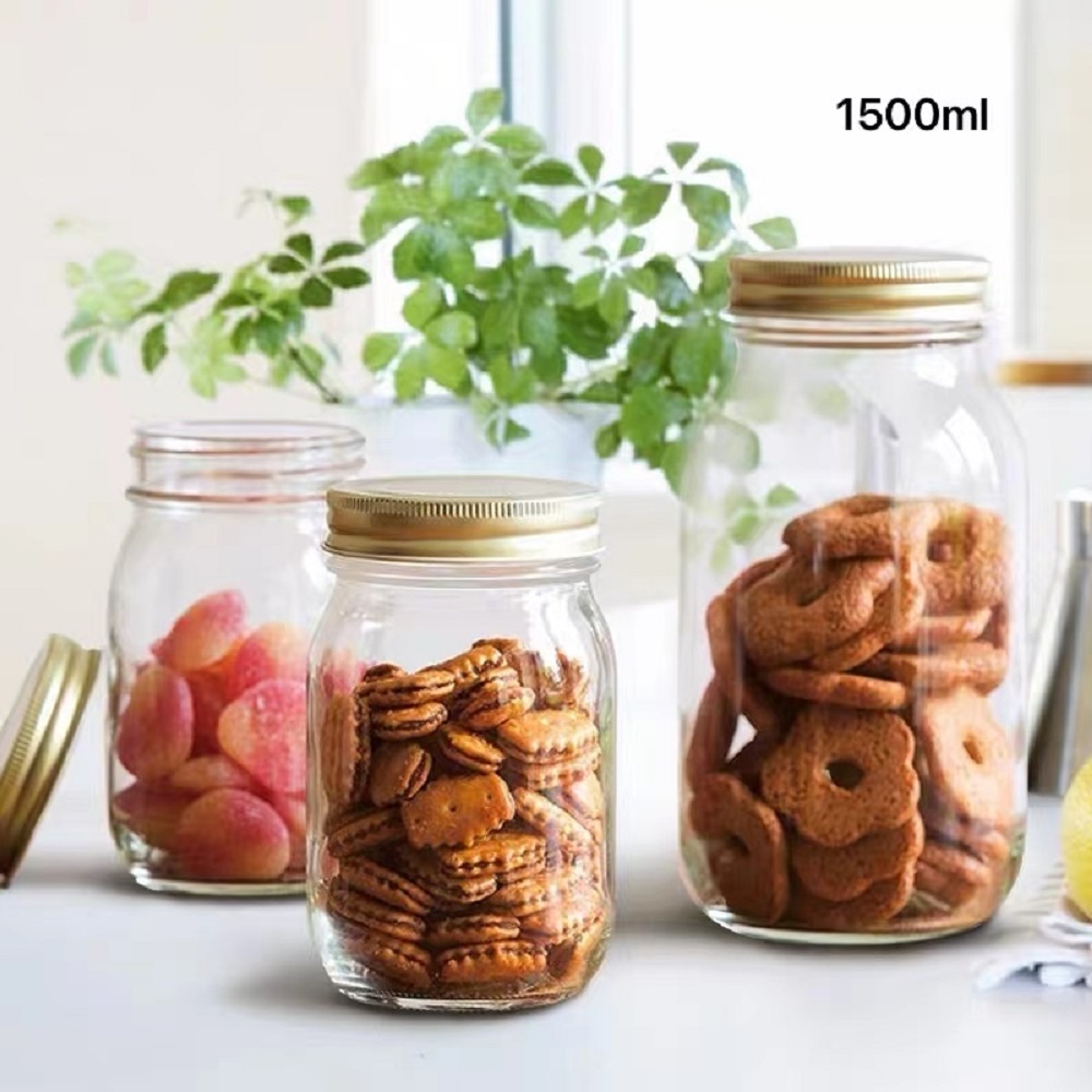 V637-KIT32678-202508252310-00 bulk 12 Glass Jar Screw Lid 1500ml Canister 21cm - Image 1
