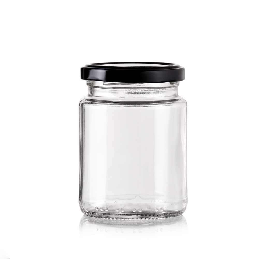 V637-KIT32949-202508252325-00 bulk 48 Glass Jar Round w Black Lid 200ml Canister 9cm - Image 1