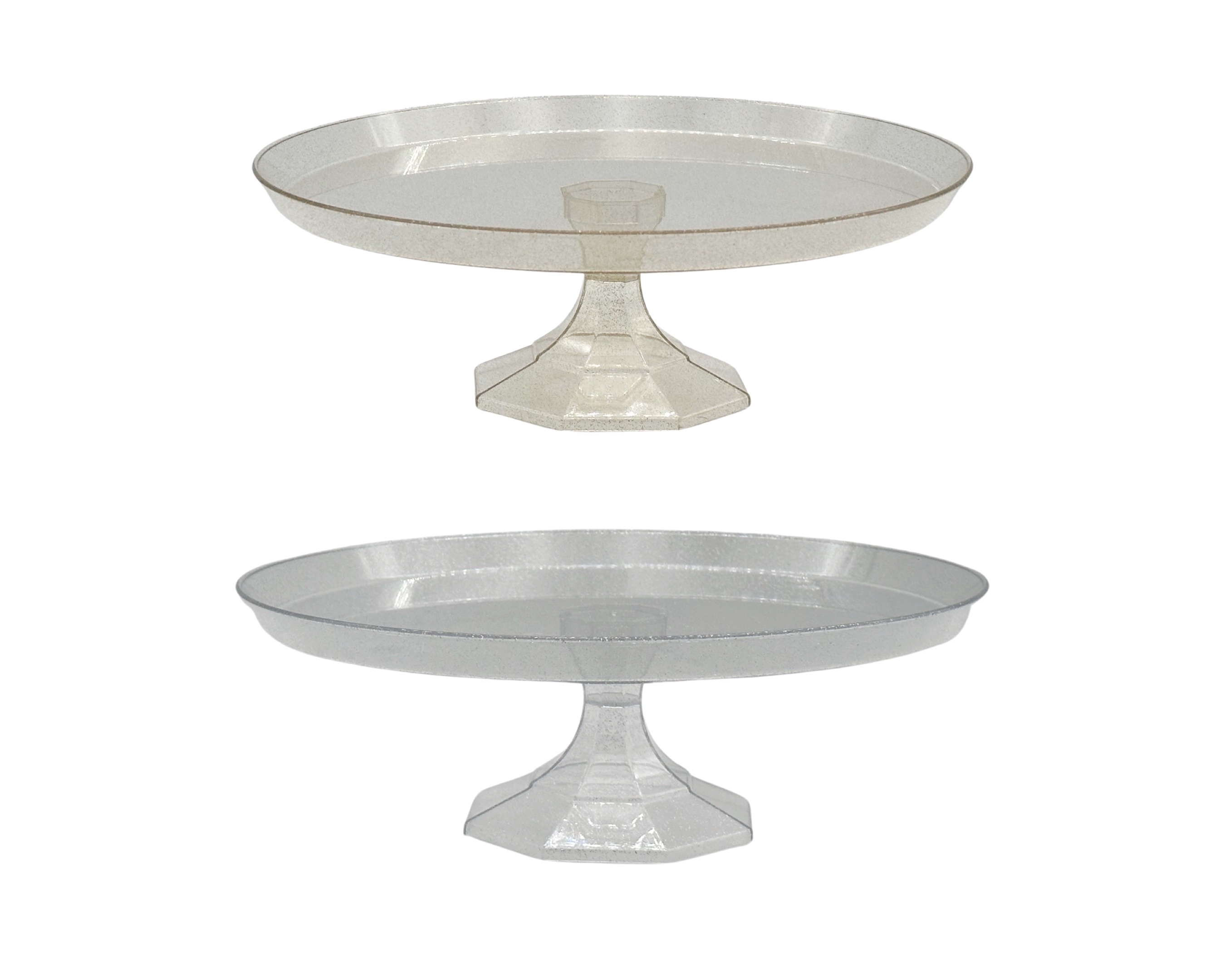 V637-PAR35210-202508252025-00 bulk 24 Glitter Plastic Cake Stand 26x5cm - Image 1