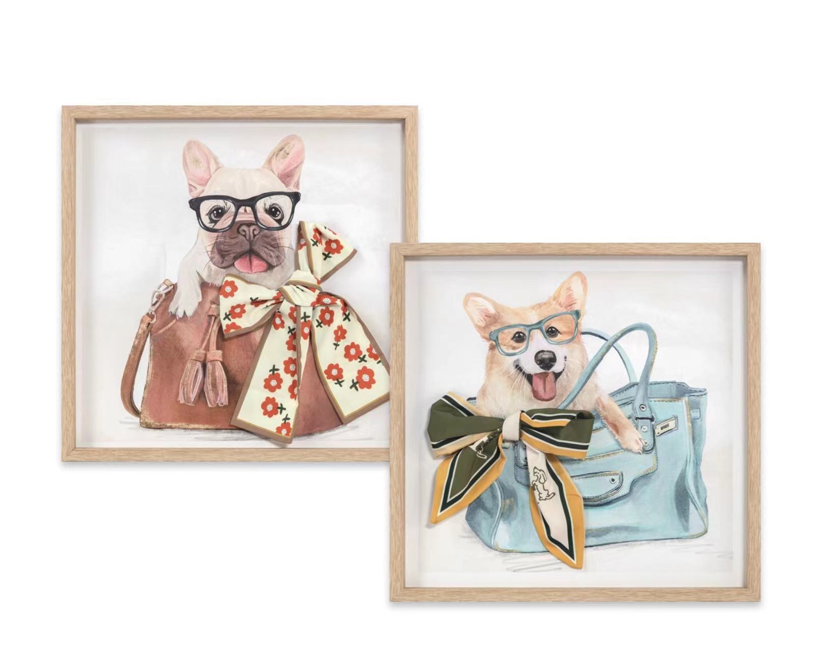 V637-PHO32671-202508252052-00 Set 2 Cute Dog Wall Art Assort 40cm - Image 1