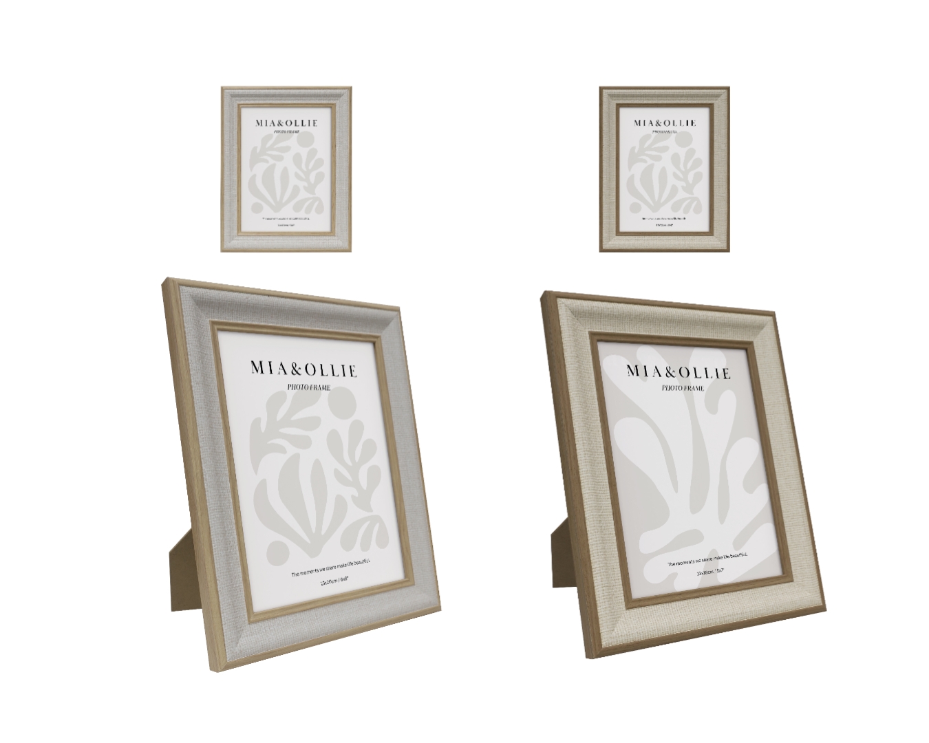 V637-PHO37323-202508252115-00 Set 2 Photo Frame Sandy '6x8in' Assort 20cm - Image 1