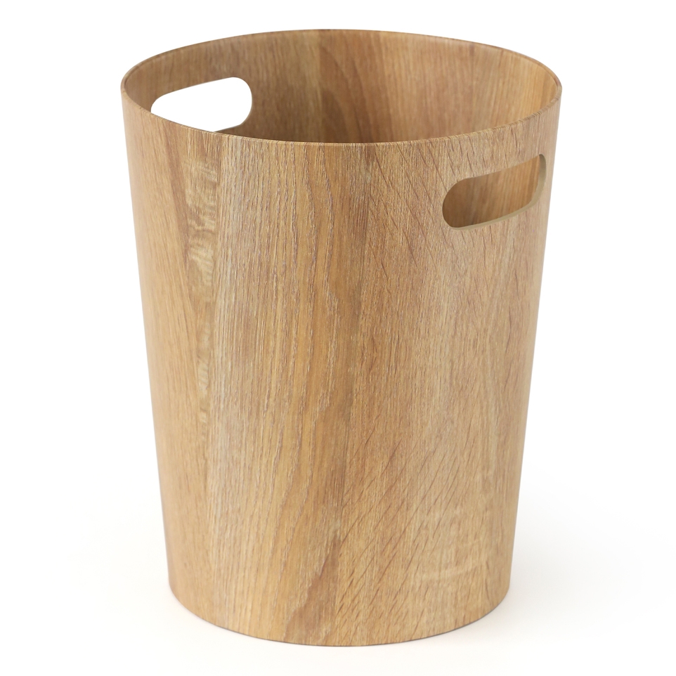 V637-PLA37349-202508260535-00 bulk 6 Woodgrain Look Round Storage Bin 30cm - Image 1