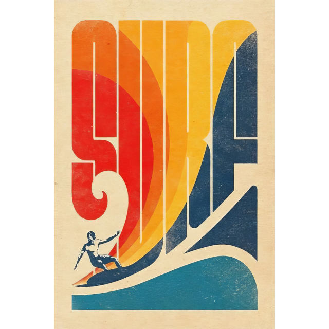 V637-WF-SURF-202508260625-00 Surf Wall Art 20x30cm - Image 1