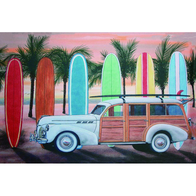 V637-WF-SURFBOARDPANELVAN-202508260625-00 Surfboard Panel Van Wall Art 30x20cm - Image 1