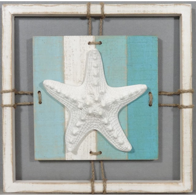 V637-WF-WOO-1058-202508260710-00 Starfish Sign Wall Art 38cm - Image 1