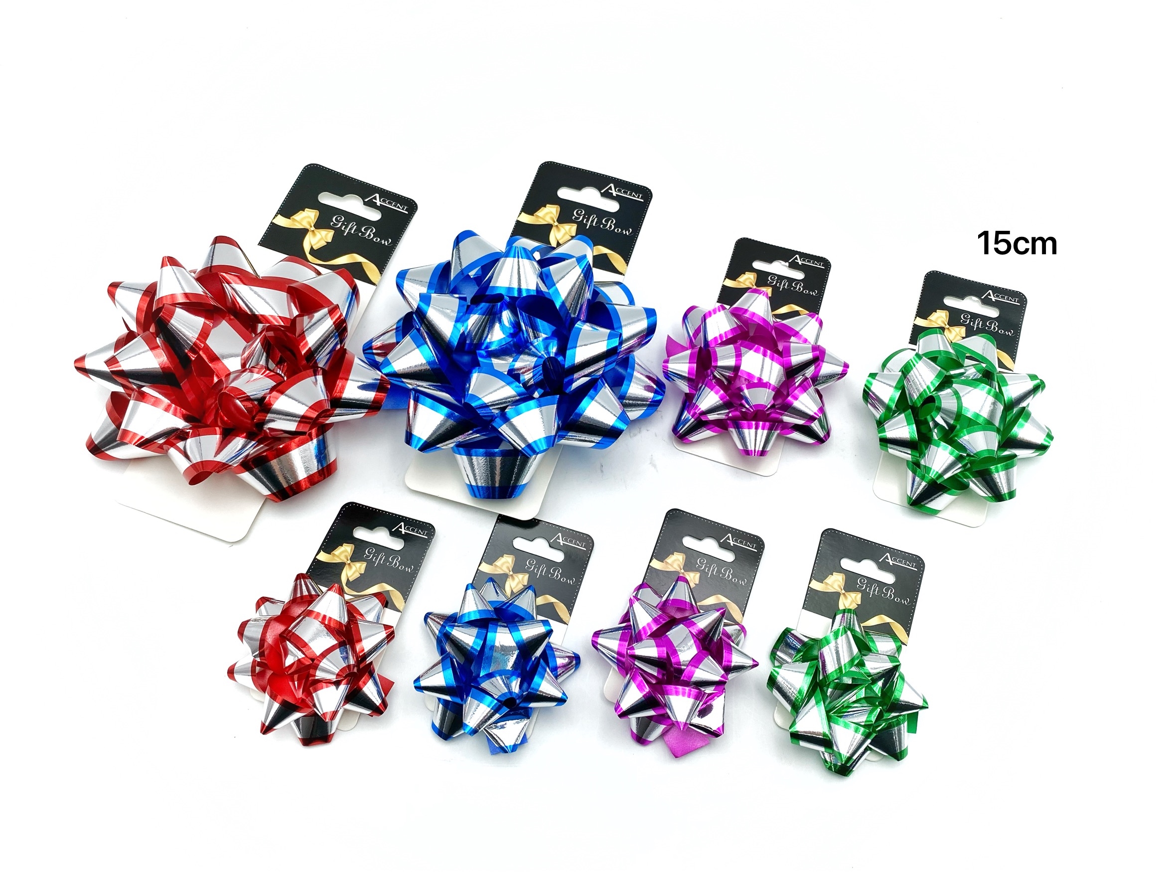 V637-WRP31739-202508260740-00 bulk 24 2 Tone Gift Bow 10cm Assort Cols - Image 1