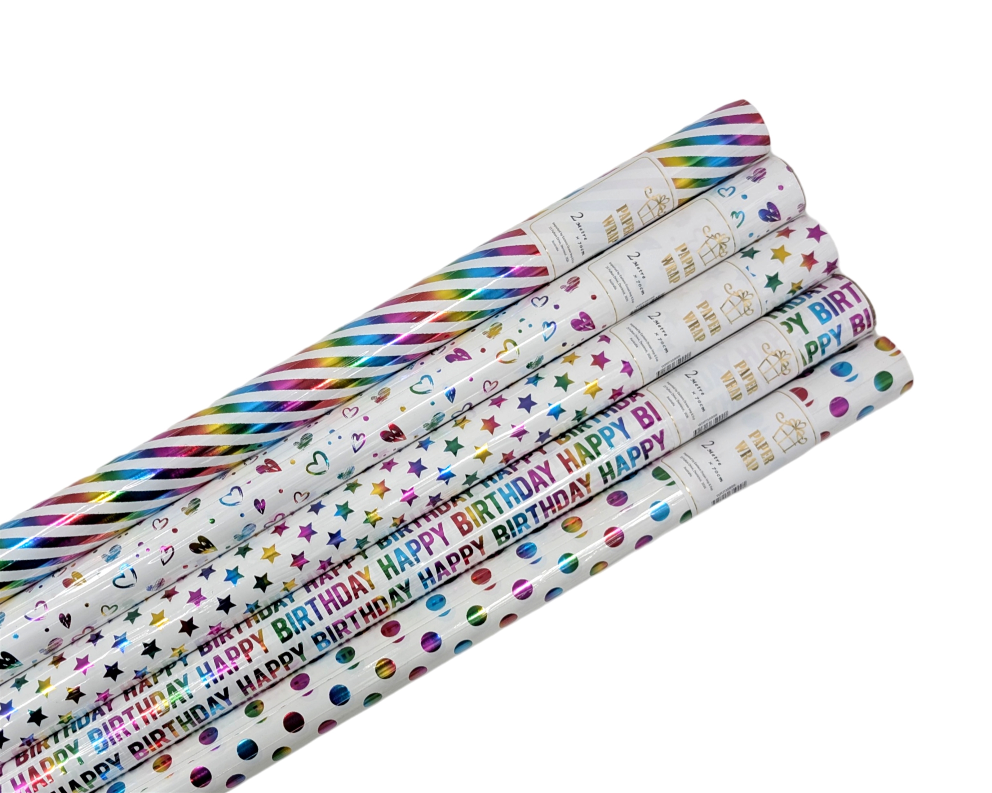 V637-WRP35999-202508260811-00 bulk 50 Holographic Foiled Everyday Gift Wrap Assort 200cm - Image 1