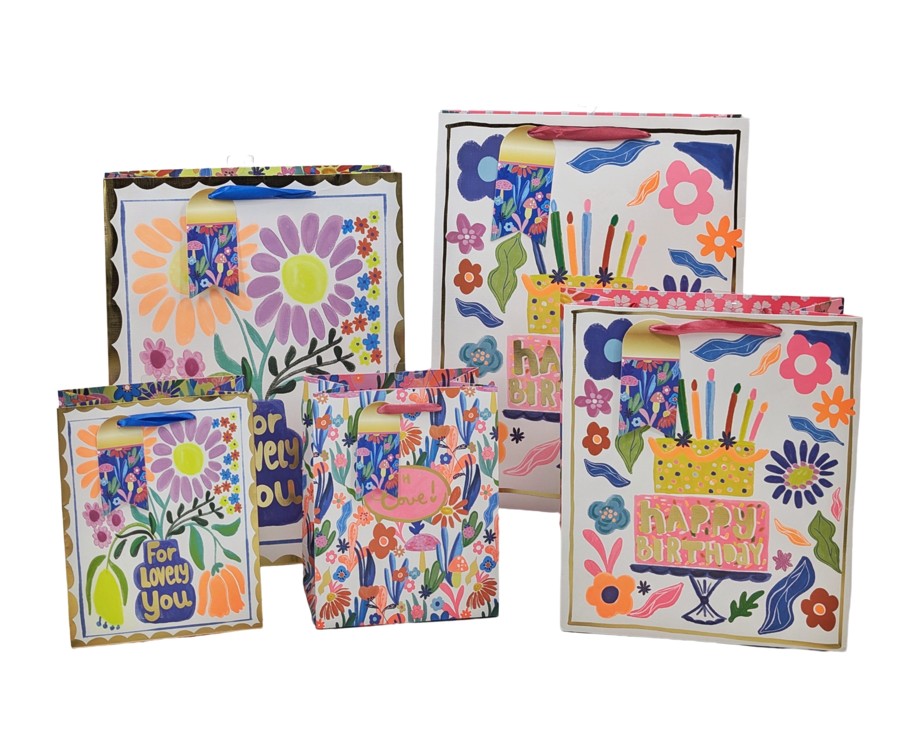 V637-WRP36476-202508260811-00 bulk 24 Medium Vigorous Flowers Gift Bag Assort 23cm - Image 1