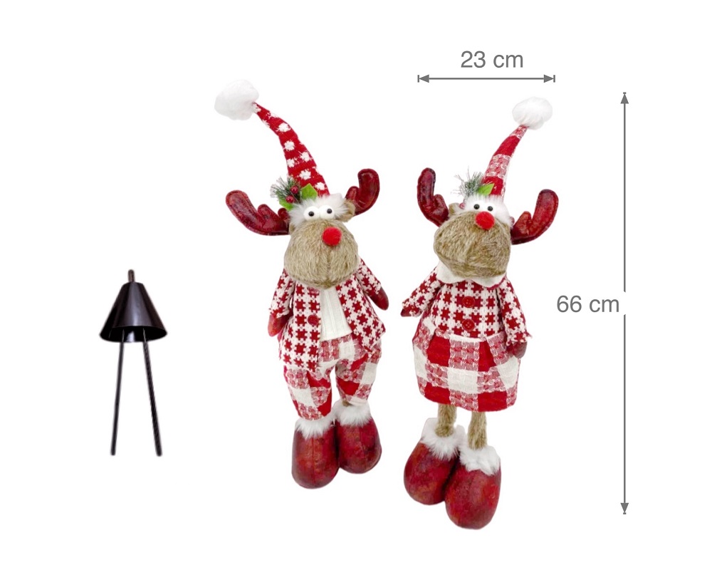 V637-XMS31015-202508260820-00 bulk 6 Mr & Mrs Dasher Standing Deer Assort 66cm - Image 1