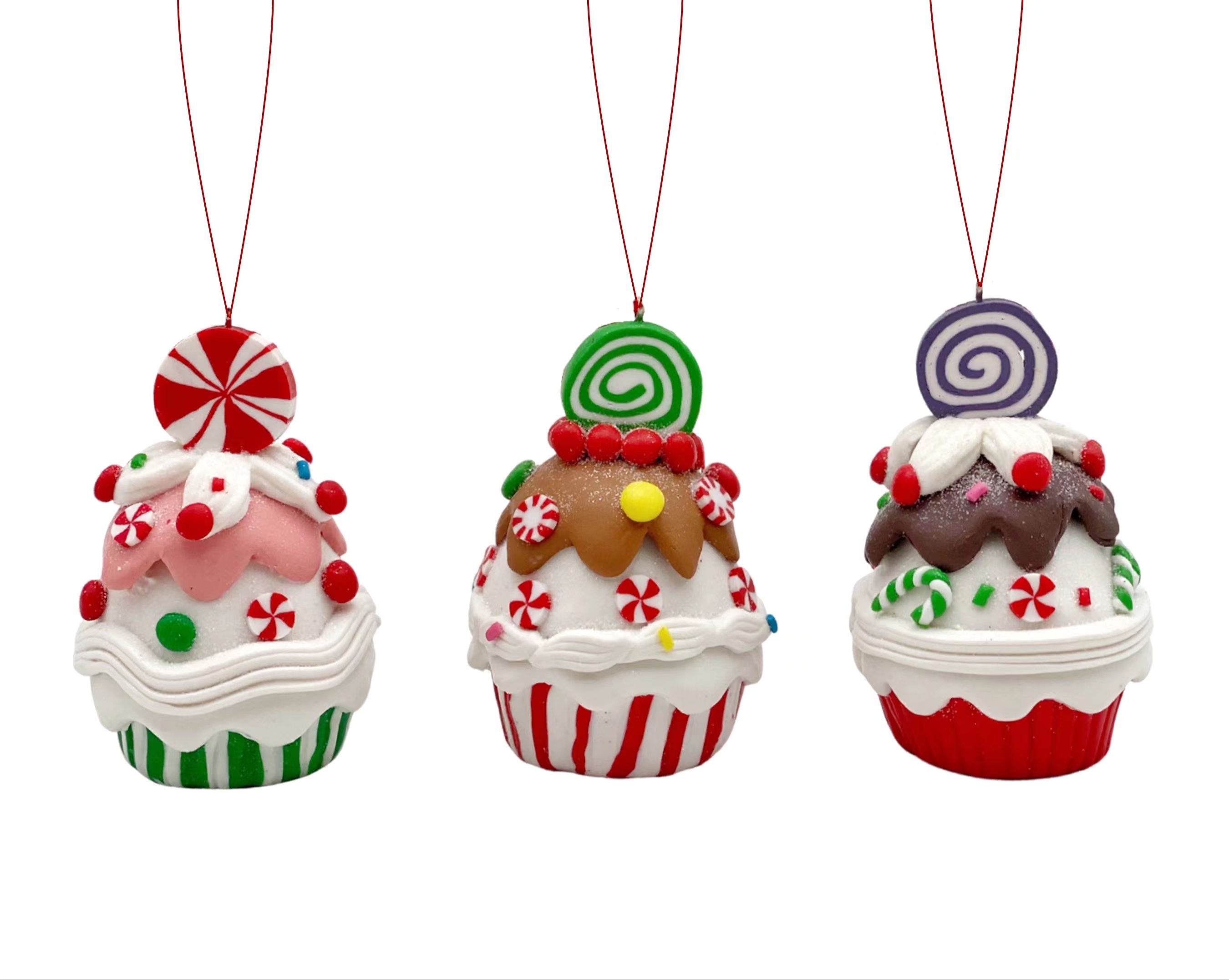 V637-XMS33228-202508260835-00 bulk 24 Xmas Candy Cupcakes Hanging Assorted - Image 1
