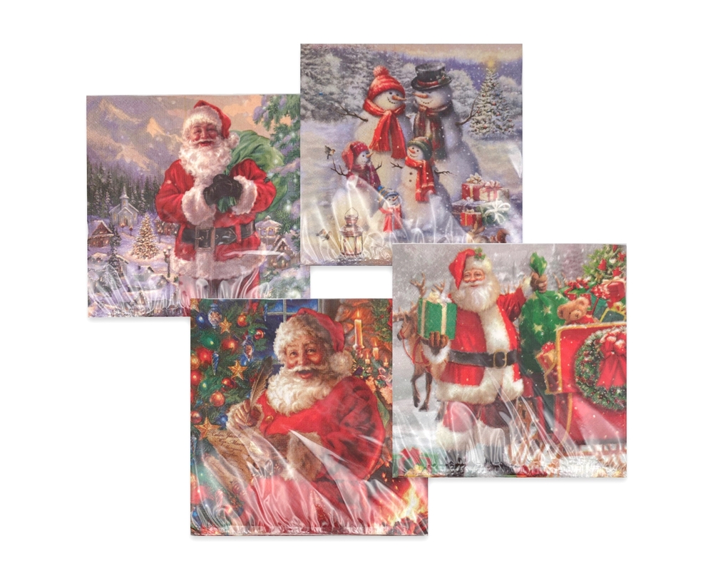 V637-XMS33498-202508260835-00 bulk 960 Xmas Santa Napkin Serviette Dining Luncheon 33cm - Image 1