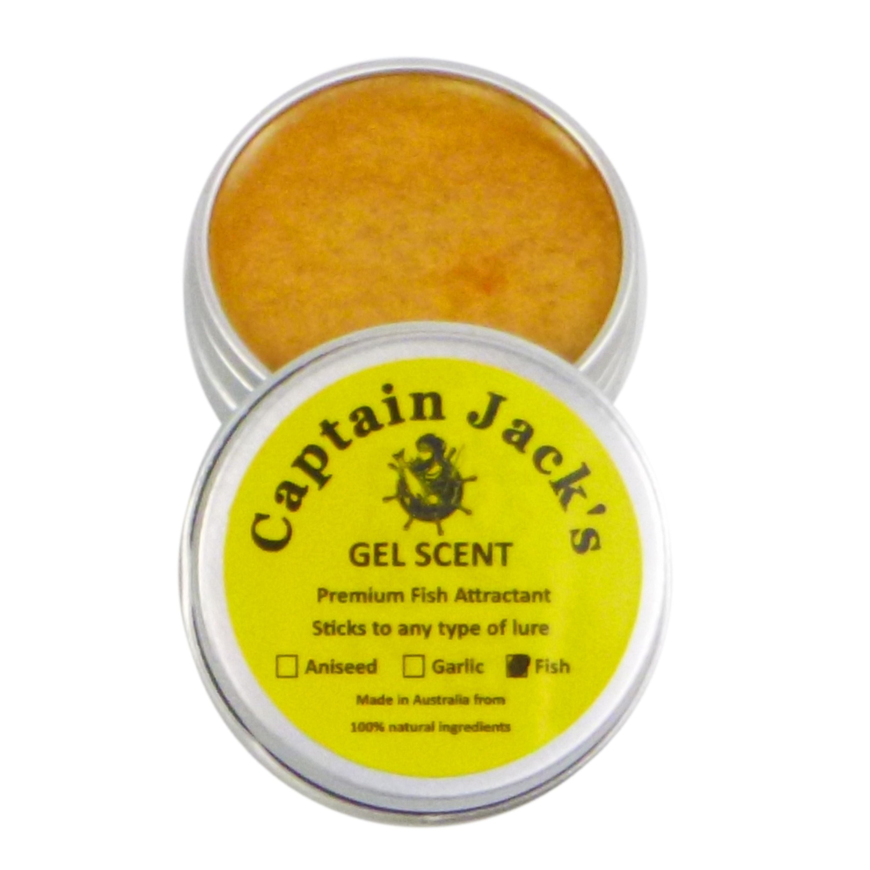 V658-93MC000030001-202507311210-00 Captain Jack's Gel Scent - Fish, 15 gm Tin - Image 1