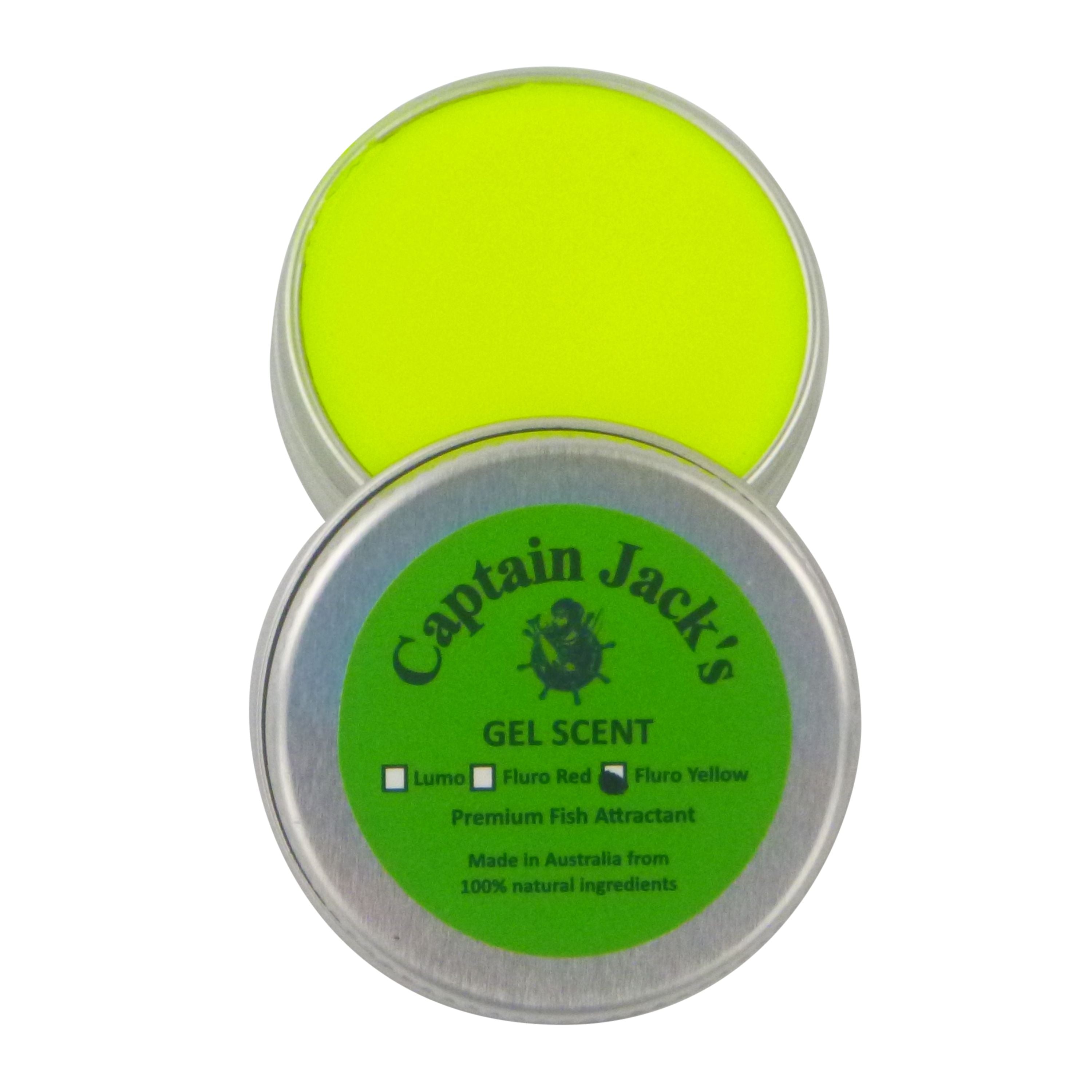 V658-93MC000030103-202507311210-00 Captain Jack's Gel Scent - Fluoro Yellow, 15 gm Tin - Image 1