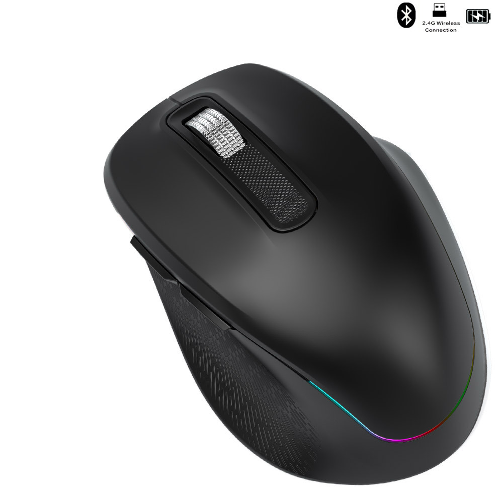 V888-ELOSUNG18366-202509011620-00 Ergonomic 2.4G Wireless & Bluetooth Dual Mode RGB Backlit Mouse with Type-C Charging - Silent Click for Laptop PC - Image 1