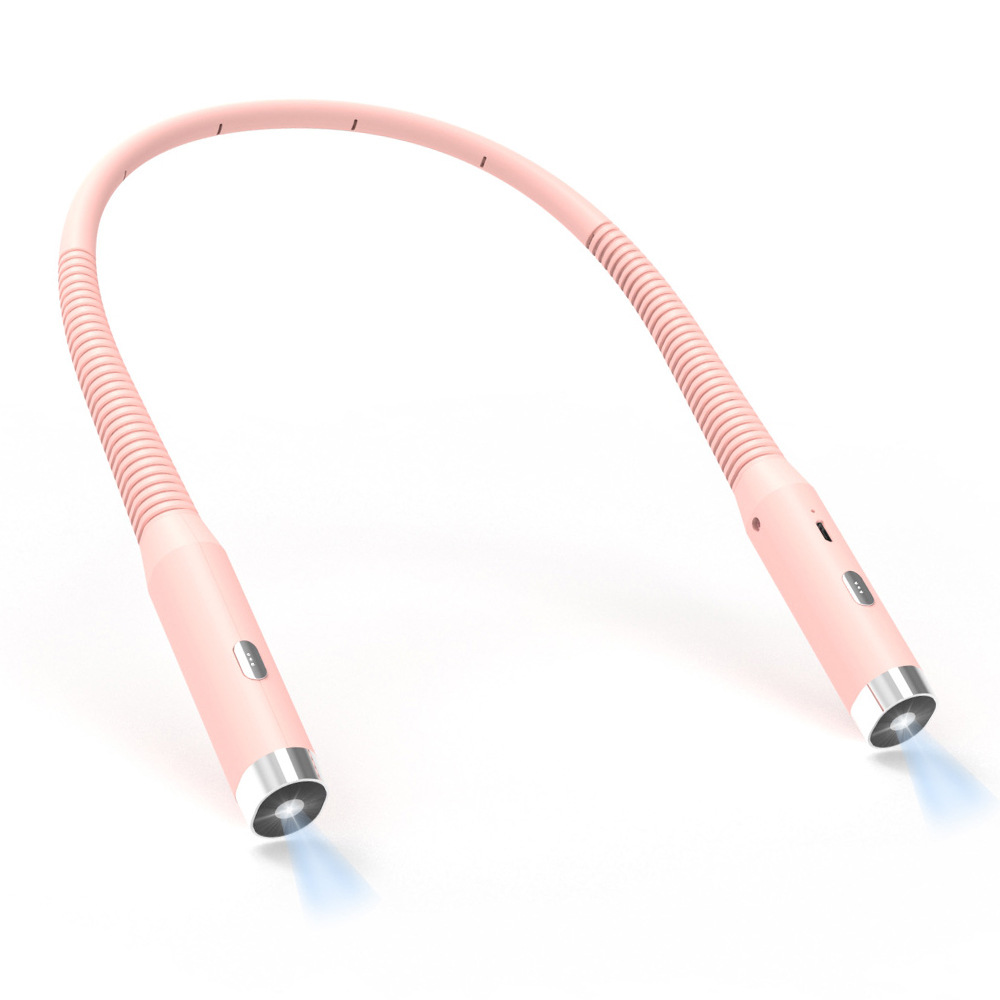 V888-ELOSUNG32859-202507071016-00 Pink Hands-Free LED Neck Reading Light - USB Rechargeable with 3 Color & Brightness Modes, Flexible Gooseneck for Books, Crafts & Knitting - Image 1