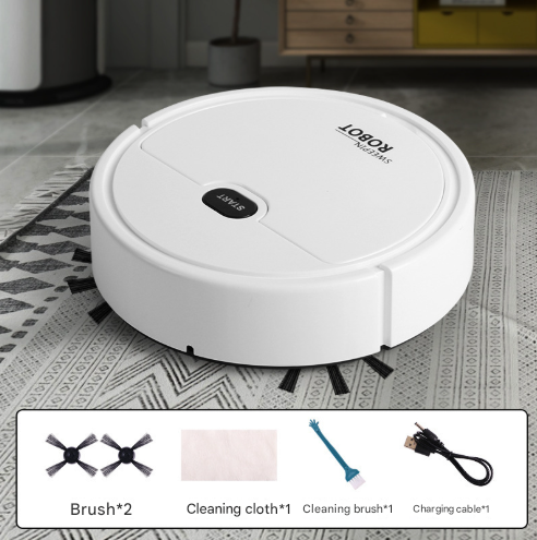 V888-ELOSUNG32905-202507111010-00 White 3-in-1 Smart Robot Vacuum Cleaner - Automatic Sweeping, Mopping & Suction for Hard Floors & Pet Hair - Image 1