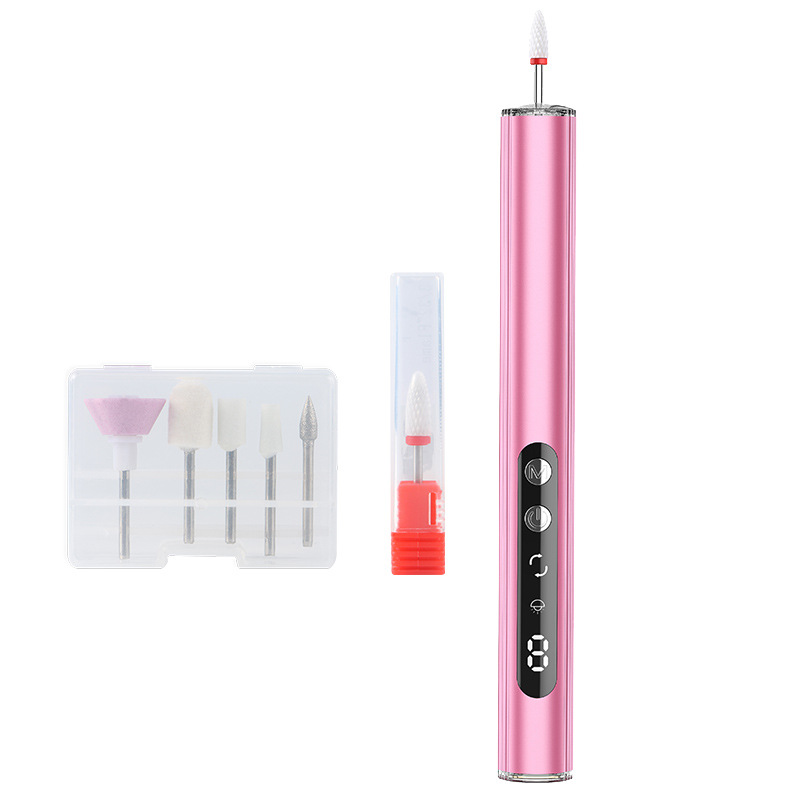 V888-ELOSUNG32926-202507151027-00 Pink Rechargeable Electric Nail Drill Pen with UV Curing Lamp - Professional All-in-One Manicure Pedicure Kit for Polishing & Gel Removal - Image 1