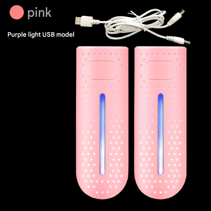 V888-ELOSUNG32963-202507160942-00 Pink Portable USB Shoe Dryer & Deodorizer - Constant Temperature Electric Boot Warmer with UV Sanitizer - Image 1