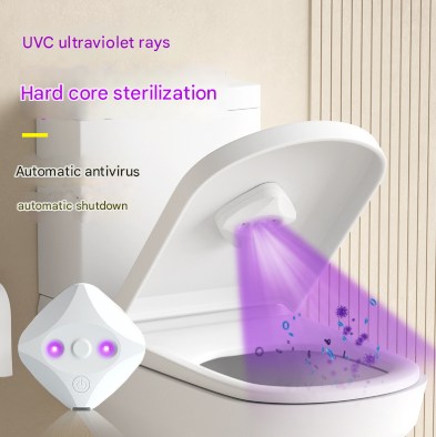 V888-ELOSUNG32993-202507180917-00 2 Pcs White Automatic UVC Toilet Sanitizer Light - Rechargeable Portable Sterilizer for Bathroom Hygiene - Image 1
