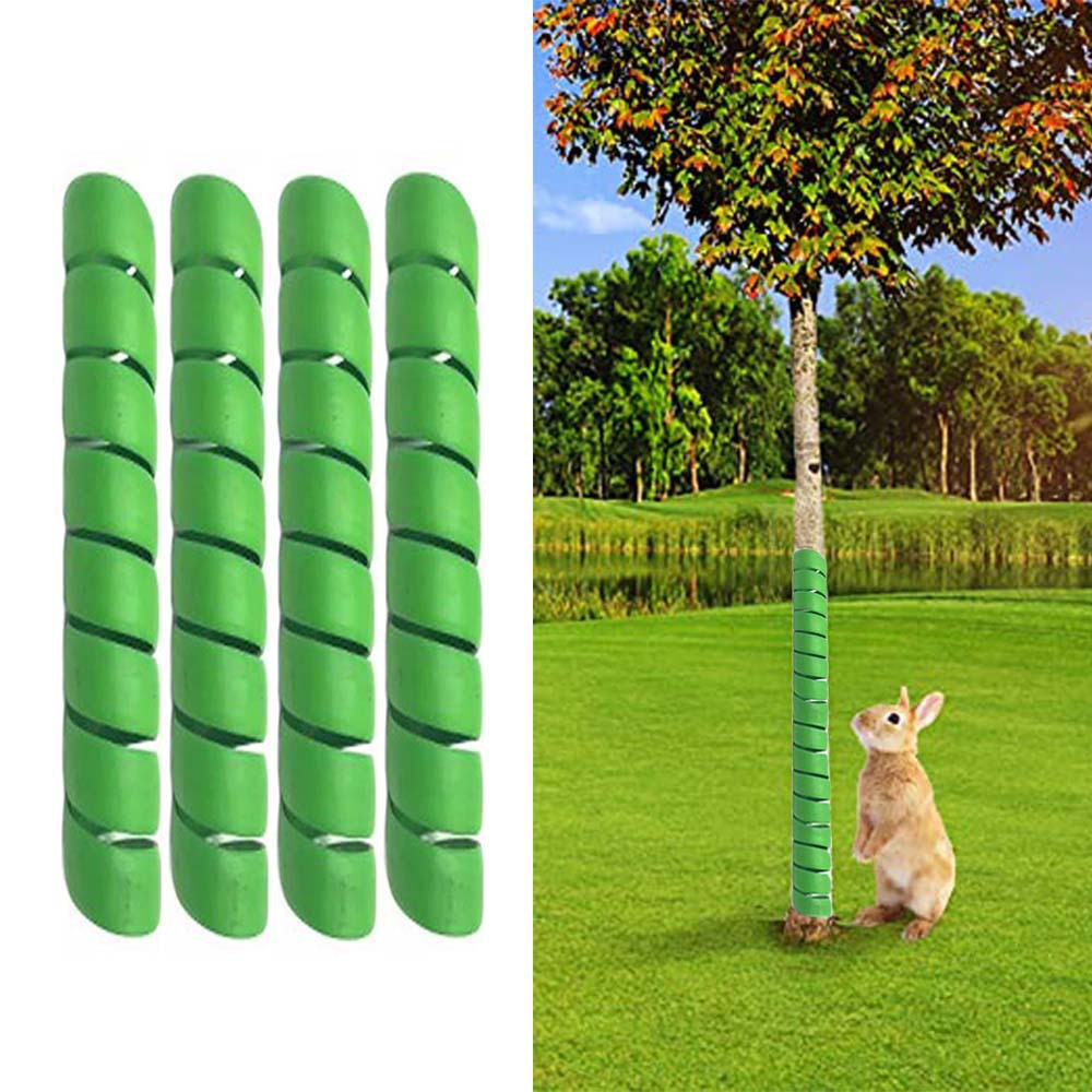 V888-ELOSUNG33729-202507180920-00 Green 4-Pack Spiral Tree Trunk Protector Guard - Flexible Sapling Bark Shield - Image 1