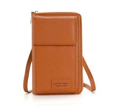V888-ELOSUNG33760-202508121531-00 Brown Women's Crossbody Phone Bag Wallet Small PU Leather Shoulder Purse - Image 1