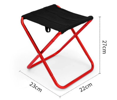 V888-ELOSUNG33835-202509031115-00 Small Red Ultralight Portable Folding Camping Stool - Compact Aluminum Chair for Hiking, Fishing & Outdoor Events - Image 1