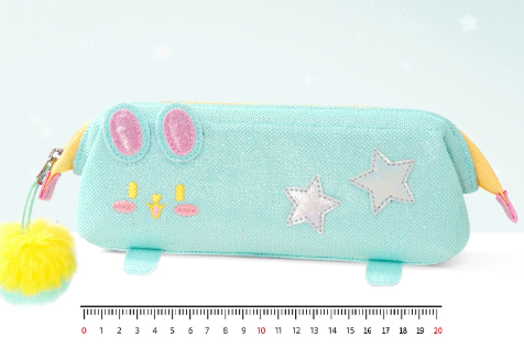 V888-ELOSUNG33856-202509041425-00 Green Cute Cat Pencil Case for Girls - Large Capacity Sparkly Stationery Pouch with Fluffy Pom Pom - Image 1