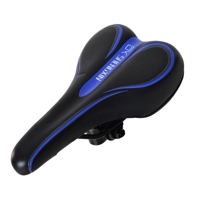 V888-ELOSUNG34467-202507160945-00 Black and blue Mountain Bike Saddle - Comfortable and Durable Bicycle Seat for MTB and Road Bikes - Image 1