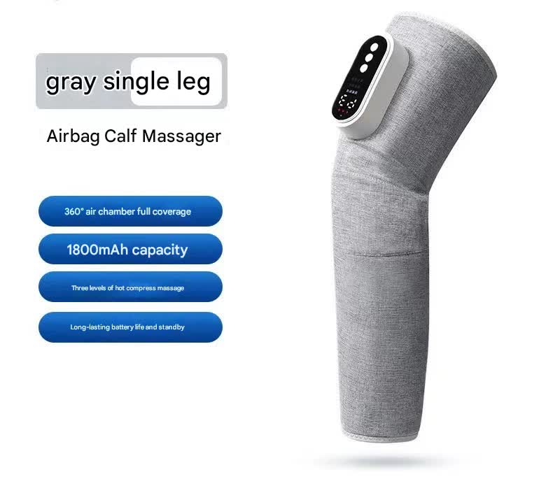 V888-ELOSUNG35650-202507100941-00 Rechargeable Air Compression Leg Massager with Heat Therapy for Knee & Calf Relief(grey-Single) - Image 1