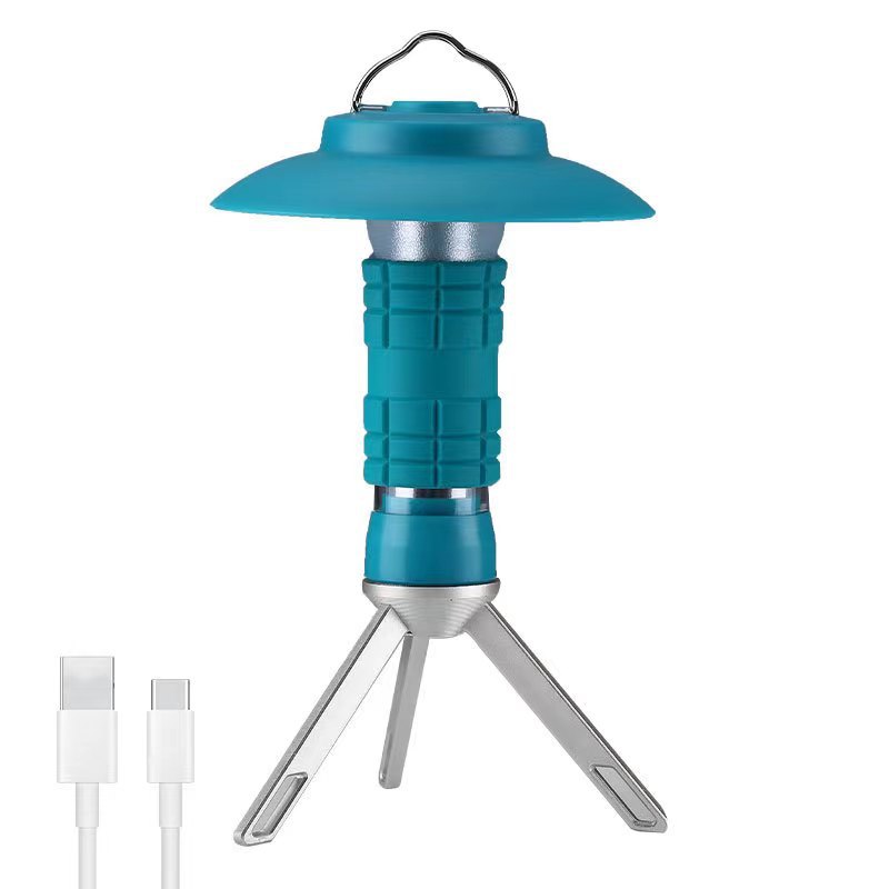 V888-ELOSUNG35687-202507151040-00 Portable Outdoor Camping Lantern with Tripod Stand, Soft Light Diffuser & USB-C Charging(blue) - Image 1