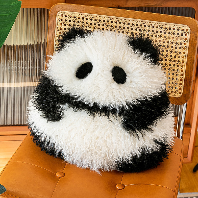 V888-ELOSUNG35788-202507281712-00 Super Soft Animal Sphere Plush Pillow - 38cm Decorative Throw Cushion for Sofa & Bed(panda) - Image 1