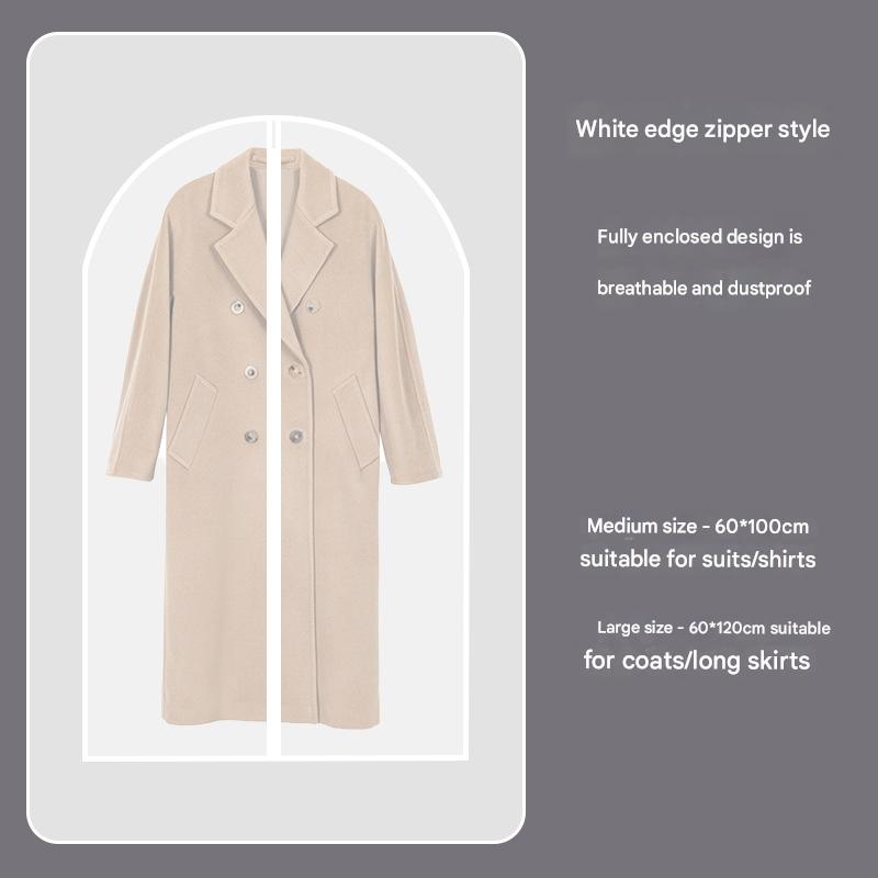 V888-ELOSUNG36115-202508041441-00 White Edge 10-Pack Hanging Garment Bags for Closet Storage - Translucent Dust-Proof Suit Covers, Washable & Reusable Coat Protectors (2 Sizes) - Image 1