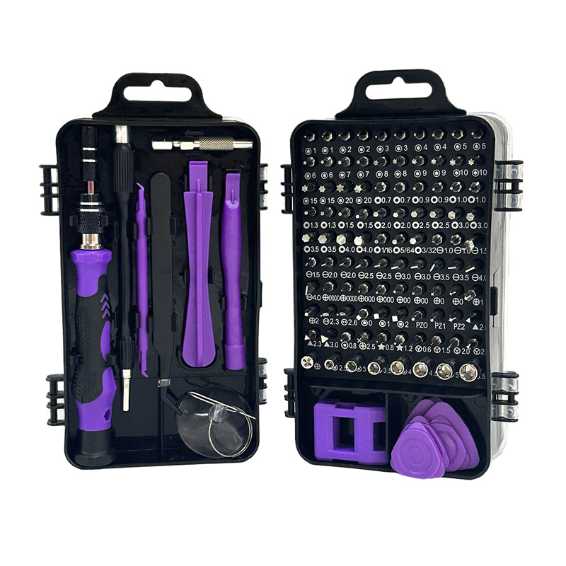 V888-ELOSUNG36181-202508071515-00 Purple and Black Professional 115-in-1 Precision Screwdriver Set - Magnetic Repair Tool Kit for PC, Laptop, Phone & Electronics - Image 1