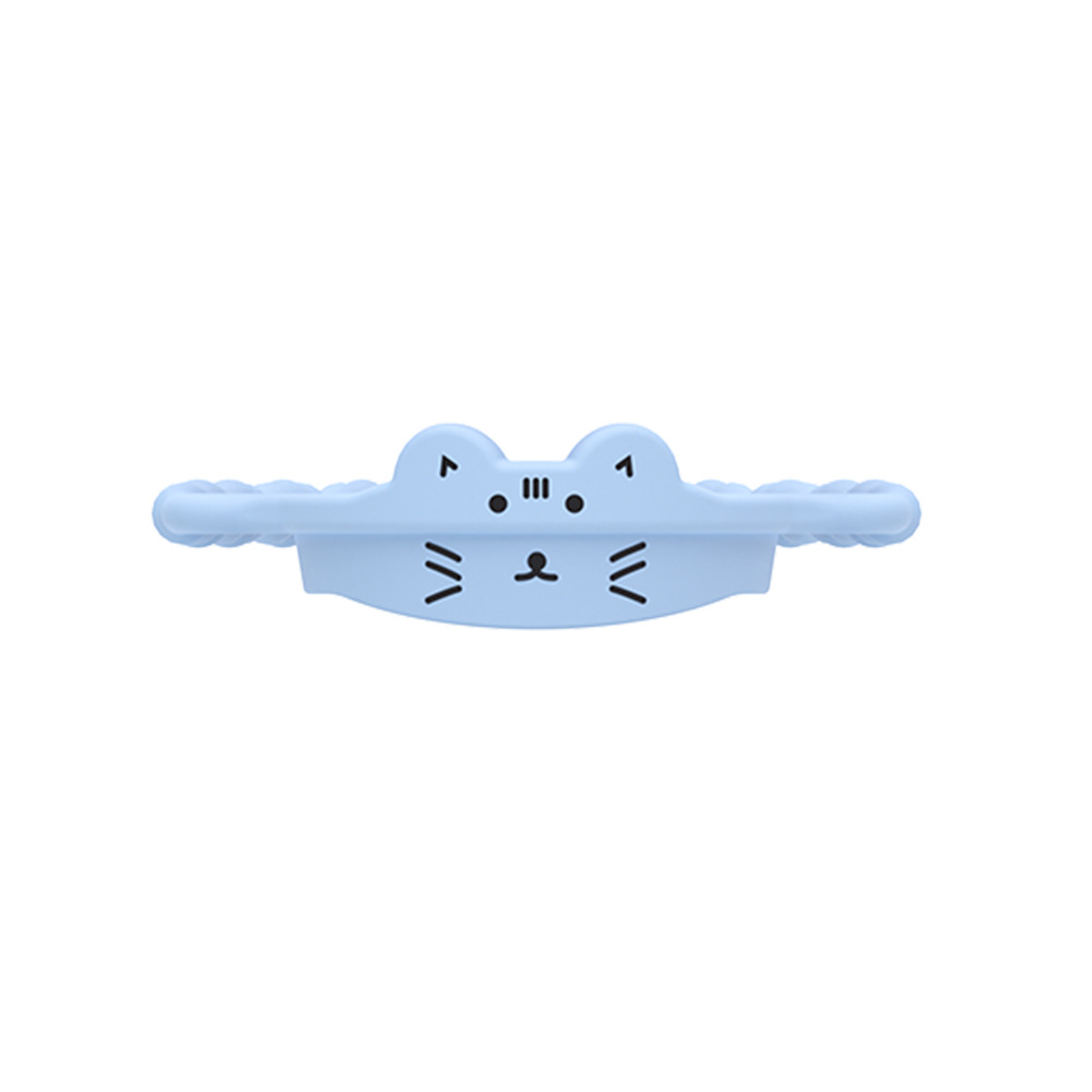 V888-ELOSUNG36354-202508300016-00 2 Pcs Blue Cat Adorable Animal Silicone Cup Carrier - Portable Reusable Handle for Water Cup(cup not included) - Image 1