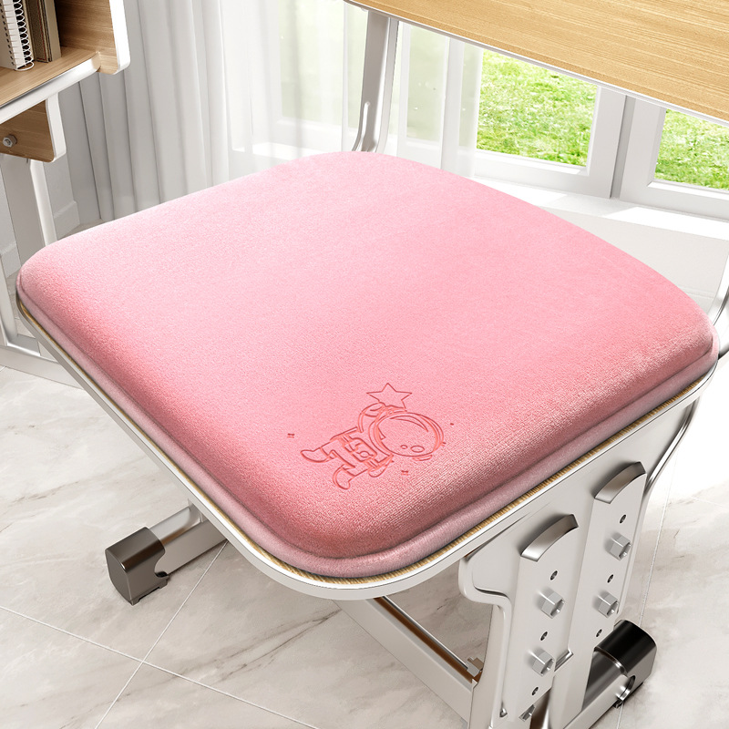 V888-ELOSUNG37078-202509221016-00 Memory Foam Student Seat Cushion - Pressure Relief, Non-Slip with Adjustable Straps for Healthy Posture(Astronaut Pink 36x34cm) - Image 1