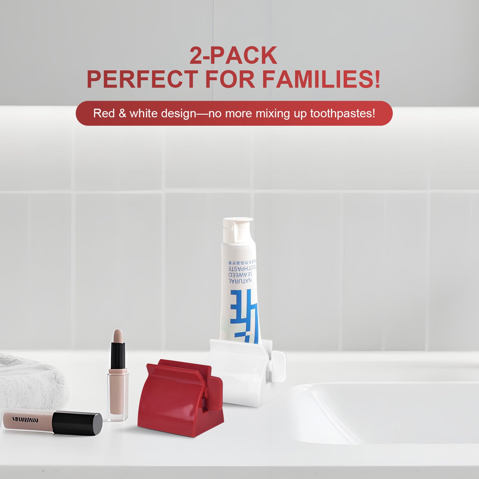 V915-HO0351-202509250852-00 2Pcs Toothpaste Rolling Dispensers Squeezer - Image 1