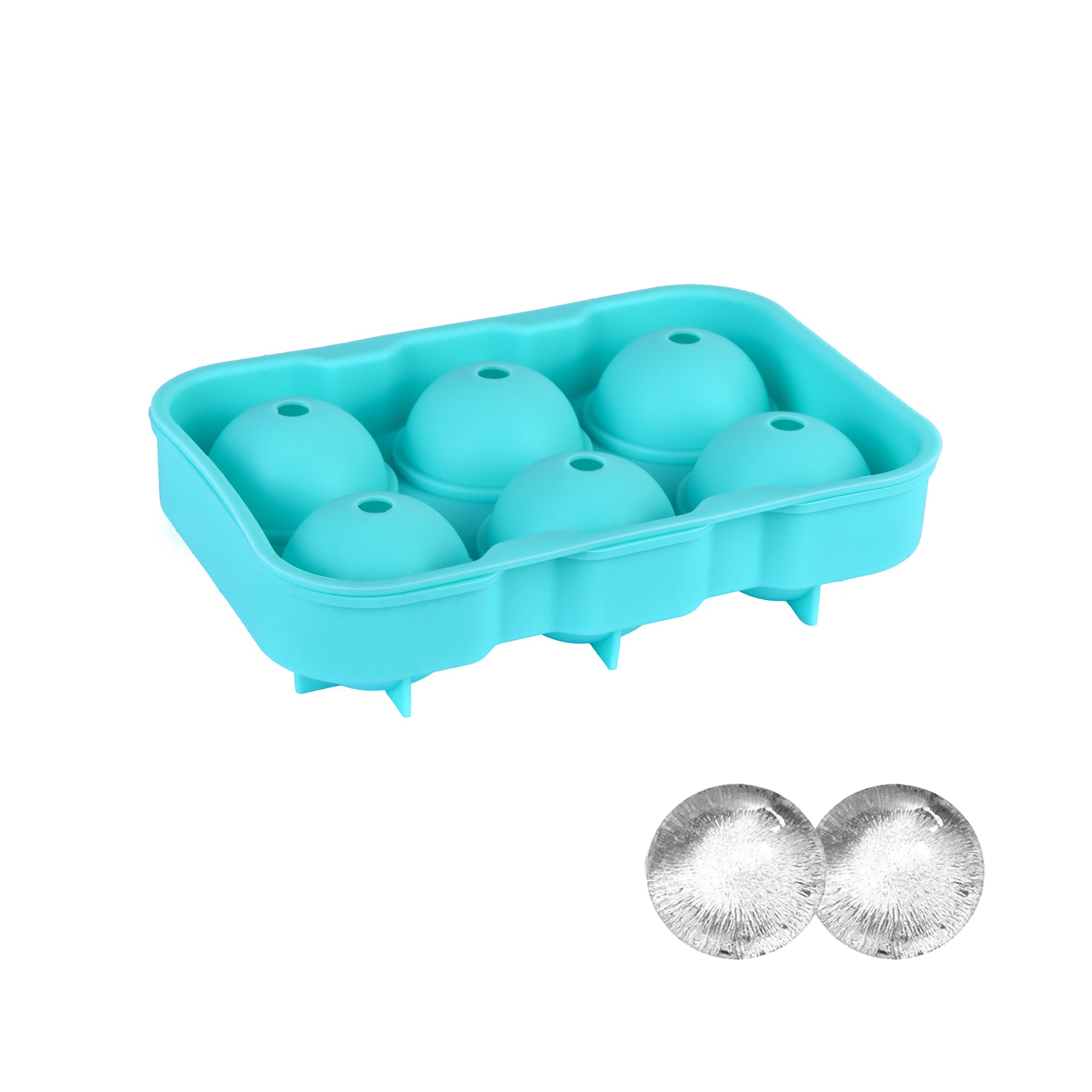 V915-KU0324-202509250903-00 Easy Pop Silicone 6 Sphere Ice Cube Tray - Image 1