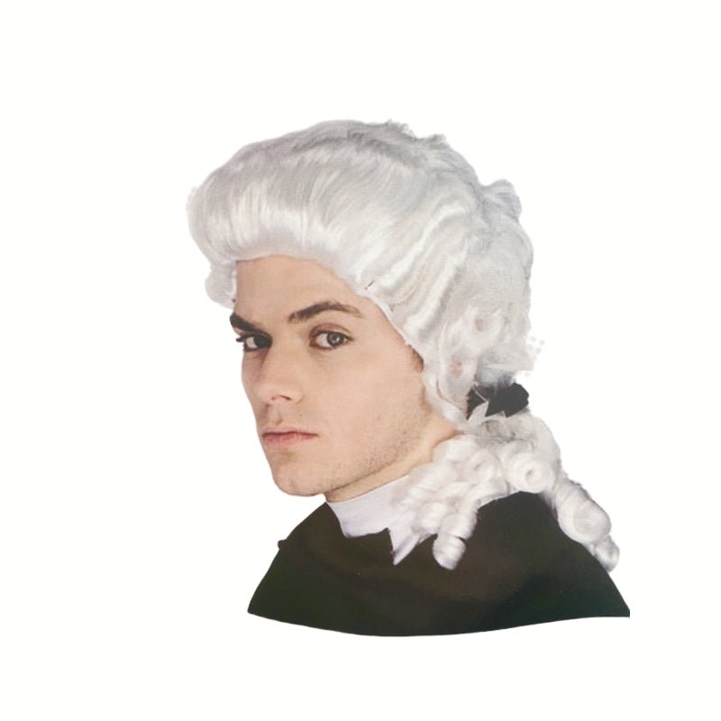V922-AWD-C1204-WIG911-202508251205-00 White Judge Wig Colonial Wig Lawyer Dress Costume Halloween Fancy Party wig - Image 1