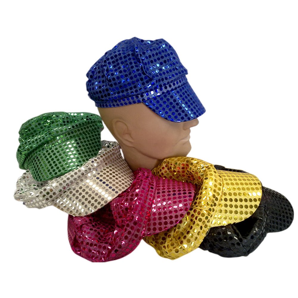V922-AWD-C1721-CAPSEQ-RED-202508251135-00 Party Caps with sequins assorted colours - Red - Image 1